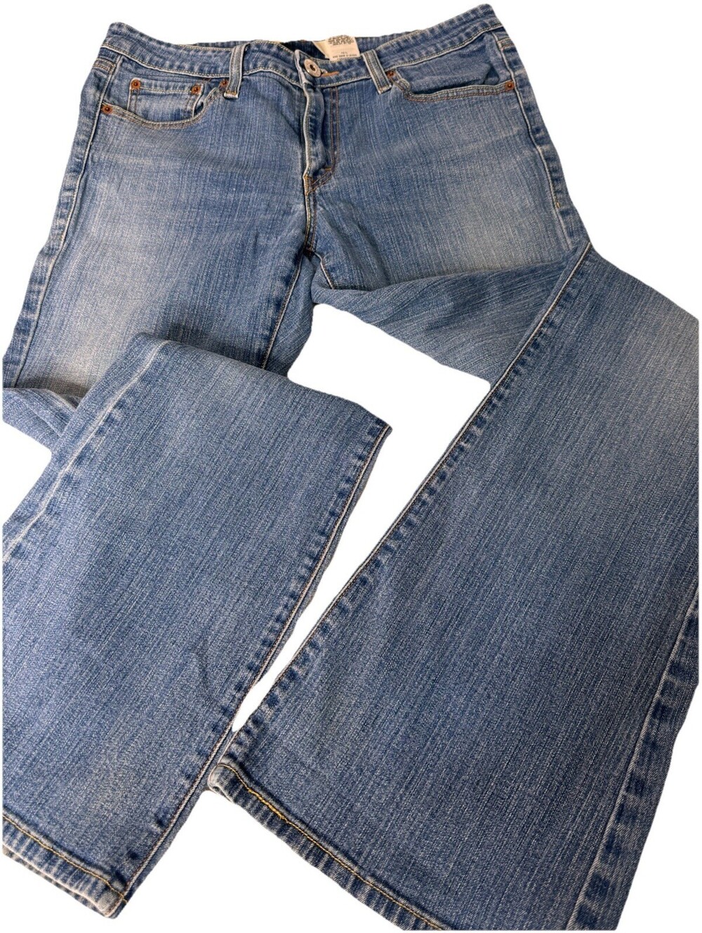 Levi’s 519 Mid Rise Flare Jeans Womens 11 L Med Wash Distressed Y2K Streetwear